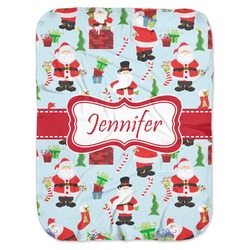 Santa and Presents Baby Swaddling Blanket w/ Name or Text