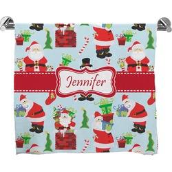 Santa and Presents Bath Towel w/ Name or Text