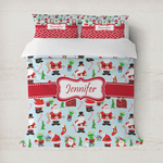Santa and Presents Duvet Cover (Personalized)