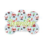 Santa and Presents Bone Shaped Dog ID Tag - Small (Personalized)