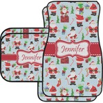 Santa and Presents Car Floor Mats Set - 2 Front & 2 Back w/ Name or Text