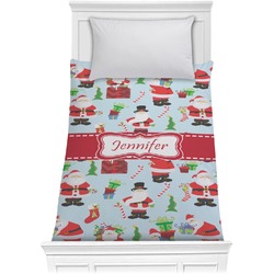 Santa and Presents Comforter - Twin w/ Name or Text