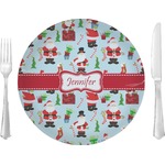 Santa and Presents 10" Glass Lunch / Dinner Plates - Single or Set (Personalized)