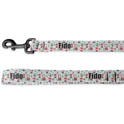 Santa and Presents Deluxe Dog Leash - 4 ft (Personalized)