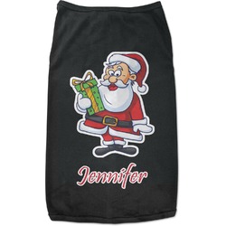 Santa and Presents Black Pet Shirt - M (Personalized)