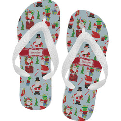 Santa and Presents Flip Flops - Medium w/ Name or Text