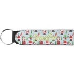 Santa and Presents Neoprene Keychain Fob (Personalized)