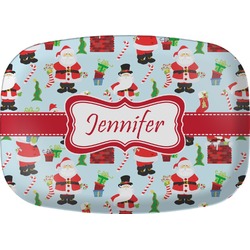 Santa and Presents Melamine Platter w/ Name or Text