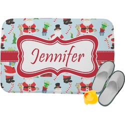 Santa and Presents Memory Foam Bath Mat - 24"x17" w/ Name or Text