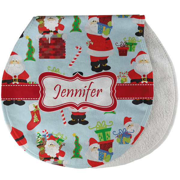 Custom Santa and Presents Burp Pad - Velour w/ Name or Text