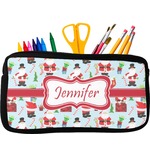 Santa and Presents Neoprene Pencil Case - Small w/ Name or Text