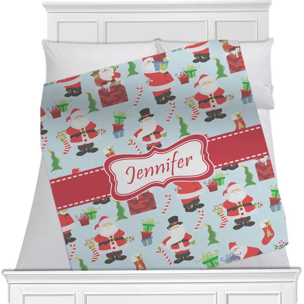 Custom Santa and Presents Minky Blanket (Personalized)