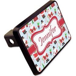 Santa and Presents Rectangular Trailer Hitch Cover - 2" w/ Name or Text