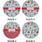 Santas w/ Presents Set of Appetizer / Dessert Plates (Approval)