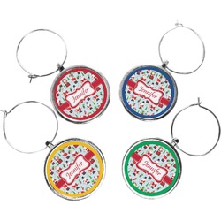 Santa and Presents Wine Charms (Set of 4) (Personalized)