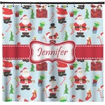 Santa and Presents Shower Curtain - Custom Size w/ Name or Text