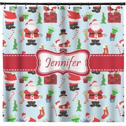 Santa and Presents Shower Curtain - 71" x 74" (Personalized)