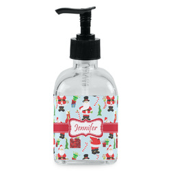 Santa and Presents Glass Soap & Lotion Bottle - Single Bottle (Personalized)