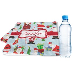 Santa and Presents Sports & Fitness Towel w/ Name or Text