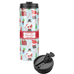 Santa and Presents Stainless Steel Skinny Tumbler (Personalized)