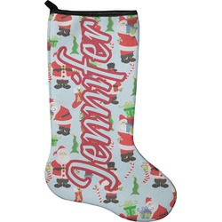Santa and Presents Holiday Stocking - Neoprene (Personalized)