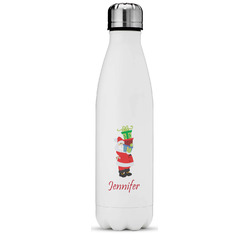 Santa and Presents Water Bottle - 17 oz. - Stainless Steel - Full Color Printing (Personalized)