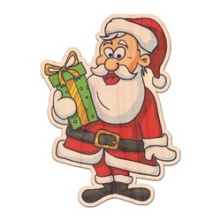Santa and Presents Genuine Maple or Cherry Wood Sticker