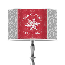 Snowflakes 12" Drum Lamp Shade - Poly-film (Personalized)