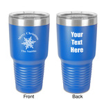 Snowflakes 30 oz Stainless Steel Tumbler - Royal Blue - Double-Sided (Personalized)