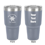 Snowflakes 30 oz Stainless Steel Tumbler - Grey - Double-Sided (Personalized)