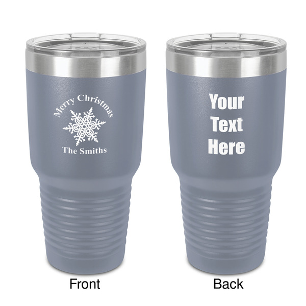 Custom Snowflakes 30 oz Stainless Steel Tumbler - Grey - Double-Sided (Personalized)