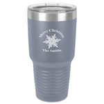 Snowflakes 30 oz Stainless Steel Tumbler - Grey - Single-Sided (Personalized)