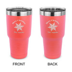 Snowflakes 30 oz Stainless Steel Tumbler - Coral - Double Sided (Personalized)