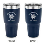 Snowflakes 30 oz Stainless Steel Tumbler - Navy - Double Sided (Personalized)