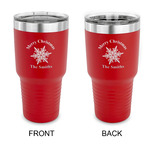 Snowflakes 30 oz Stainless Steel Tumbler - Red - Double Sided (Personalized)