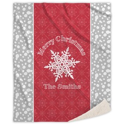 Snowflakes Sherpa Throw Blanket - 50"x60" (Personalized)