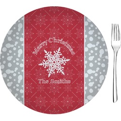 Snowflakes 8" Glass Appetizer / Dessert Plates - Single or Set (Personalized)