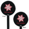 Snowflakes Black Plastic 5.5" Stir Stick - Double Sided - Round - Front & Back