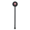 Snowflakes Black Plastic 5.5" Stir Stick - Round - Single Stick