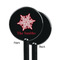 Snowflakes Black Plastic 5.5" Stir Stick - Single Sided - Round - Front & Back