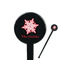 Snowflakes Black Plastic 7" Stir Stick - Round - Closeup