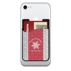 Snowflakes 2-in-1 Cell Phone Credit Card Holder & Screen Cleaner (Personalized)