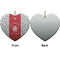 Snowflakes Ceramic Flat Ornament - Heart Front & Back (APPROVAL)