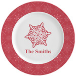 Snowflakes Ceramic Dinner Plates (Set of 4) (Personalized)