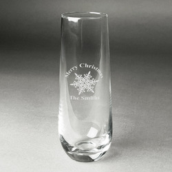 Snowflakes Champagne Flute - Stemless Engraved (Personalized)