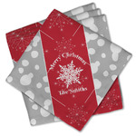 Snowflakes Cloth Cocktail Napkins - Set of 4 w/ Name or Text