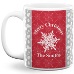 Snowflakes 11 Oz Coffee Mug - White (Personalized)