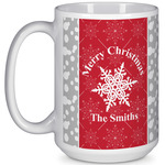 Snowflakes 15 Oz Coffee Mug - White (Personalized)