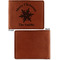 Snowflakes Cognac Leatherette Bifold Wallets - Front and Back Single Sided - Apvl