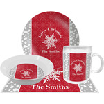 Snowflakes Dinner Set - Single 4 Pc Setting w/ Name or Text